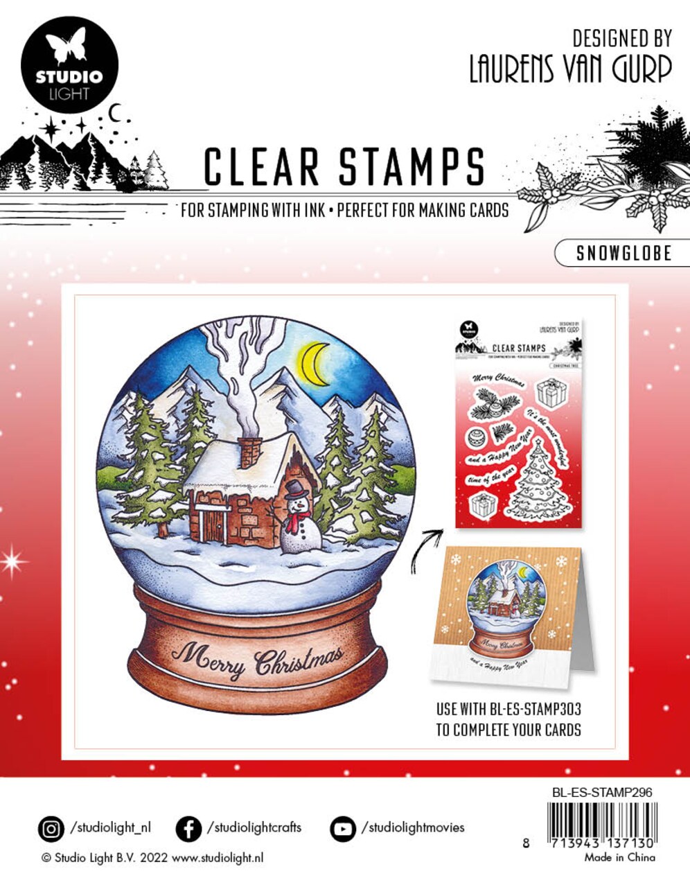 Studio Light BL Clear Stamp Snowglobe Essentials 120x120x3mm 1 PC nr.296